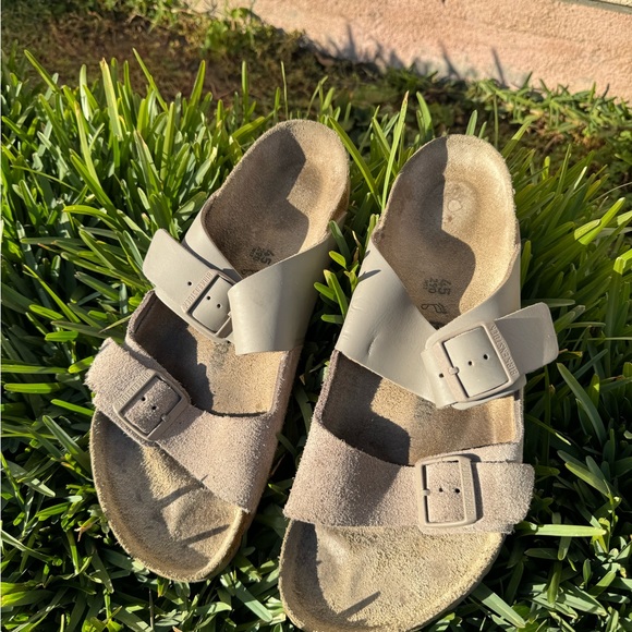BIRKENSTOCK ARIZONA SPlit sandal leather Suede Grey/ Taupe size 45 - Picture 7 of 14